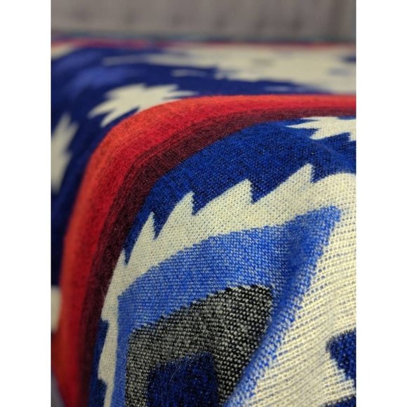 Alpaca Queen Size Blanket, Imperial Blue Geometrical Throw, Native Design Campin - Picture 7 of 10